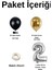 Mini Zincir Balon Seti Siyah-Krom gold+2 34inç Gümüş Folyo 30 Adet +Balon Şeridi 2