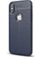 Apple iPhone Xs Max Kılıf Niss Silikon Deri Görünümlü Ultra Koruma Lacivert 1
