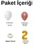 Mini Zincir Balon Seti Beyaz-Krom Rose Gold+2 34inç Gold Folyo 30 Adet +Balon Şeridi 2