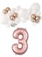 Mini Zincir Balon Seti Beyaz-Krom Rose Gold+3 34inç Rose Gold Folyo 30 Adet +Balon Şeridi 1