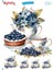 St 381 Fincan, Blueberry, Yabanmersini Desenli Sulu Transfer 25X35 1