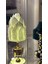 Dekor Yapay Eva Yaprak Desen Kablosuz Masa Lambası Beyaz-Alt Gold( 9V Pil 75-90 Saat) 2
