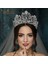 A58-S A213 Zirkon Düğün Yuvarlak Taç Lüks Diadem Kafa Taklidi Başlığı Gelin Şapkalar Kral Tiaras Prenses Saç Jewerly (Yurt Dışından) 5