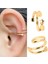2 Altın Moda Kulak Manşet Klipsli Küpe Piercing Altın Gümüş Renk Yıldız Kalp Zincir Geometri Kıkırdak Earcuff Kadınlar Parti Takı (Yurt Dışından) 2