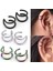 Mavi 1 Çift Punk Manwomen Paslanmaz Çelik Kulak Klipsi Sahte Küpe Manşet Wrap Küpe Kıkırdak Wrap Takı Üzerinde Hiçbir Piercing-Klip (Yurt Dışından) 2