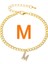 M Harfi Moda Boho Ilk Harf Taklidi Bilezikler Halhal Kadınlar Için Altın Renk Zinciri Alfabe Kolye Yaz Plaj Kız Takı (Yurt Dışından) 1