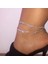 004702SL Trendy G Sevimli Kelebek Kristal Tenis Halhal Kadınlar Için Altın Gümüş Renk Boho Sandalet Rhinestone Ayak Bilek Zinciri Takı (Yurt Dışından) 3