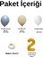 Mini Zincir Balon Seti Fırtına Mavisi-Çöl Kumu-Beyaz+2 34 inç Gold Folyo Balon 30 Adet +Balon Şeridi 2