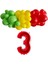 Mini Zincir Balon Seti Açık Yeşil-Sarı-Kırmızı-3 40 inç Kırmızı Folyo Balon 30 Adet +Balon Şeridi 1