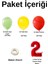 Mini Zincir Balon Seti Açık Yeşil-Sarı-Kırmızı-2 40 inç Kırmızı Folyo Balon 30 Adet +Balon Şeridi 2