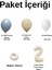 Mini Zincir Balon Seti Fırtına Mavisi-Çöl Kumu-Beyaz+2 34 inç Krem Folyo Balon 30 Adet +Balon Şeridi 2