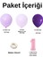 Mini Zincir Balon Seti Lila-MakaronLila-Mor+1 34 inç Açık Pembe Folyo Balon 30 Adet +Balon Şeridi 2