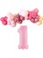 MiniZincirBalonSeti Fuşya-M.Pembe-R.Pembe-Şeftali+1 34inç A.PembeFolyoBalon 30Adet+BalonŞerid 1