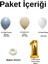Mini Zincir Balon Seti Fırtına Mavisi-Çöl Kumu-Beyaz+1 40 inç Gold Folyo Balon 30 Adet +Balon Şeridi 2