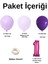 Mini Zincir Balon Seti Lila-MakaronLila-Mor+1 34 inç Pembe Folyo Balon 30 Adet +Balon Şeridi 2