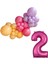 Mini Zincir Balon Seti Şeftali-Fuşya-Makaron Lila+2 34 inç Pembe Folyo Balon 30 Adet +Balon Şeridi 1