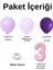 Mini Zincir Balon Seti Lila-MakaronLila-Mor+3 34 inç Açık Pembe Folyo Balon 30 Adet +Balon Şeridi 2