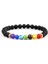 Lav Elastik 7 Çakra Lav Kaya Bilezikler Charms 6mm Doğal Kaplan Gözü Taş Malakit Oniks Boncuk Bilezik Şifa Takı Meditasyon Bilezik (Yurt Dışından) 1