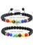 Lav Elastik 7 Çakra Lav Kaya Bilezikler Charms 6mm Doğal Kaplan Gözü Taş Malakit Oniks Boncuk Bilezik Şifa Takı Meditasyon Bilezik (Yurt Dışından) 5