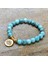 Buda 8mm Doğal Turkuaz Boncuklu Bilezik Charm Buda, Lotus, Om Yoga Çakralar Kadınlar Için Bilezik Meditasyon Takı (Yurt Dışından) 2