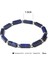 21CM Tarzı Lapis Lazuli Kare Tüp Doğal Mavi Lapis Lazuli Taş Boncuk Bilezik Minik Yuvarlak Gümüş Renk Top Charm Bilezik Kadın Erkek Enerji Takı (Yurt Dışından) 3