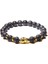 21CM Tarzı Lav Taşı1 8 mm Kraliyet Mavi Kaplan Gözü Bilezik Erkekler Gümüş Renk Buda Başkanı Charm Bilezik Kadın Muska Vinatge Sarı Taş Boncuk Pulsera (Yurt Dışından) 1