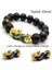 10MM 1 Adet Altın Pixiu Obsidyen Bilezik Feng Shui Siyah Boncuk Alaşım Servet Bilezik Charm El Yapımı Şanslı Muska Bilezik Hediye (Yurt Dışından) 1