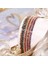 5 Sıra Gümüş Moda Satırlar Tam Kristal Rhinestone Elastik Bilezik Altın Bileklik Bling Bileklik Kadınlar Düğün Gelin Takı (Yurt Dışından) 5
