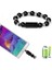 Android Stili Siyah Yeni Moda Akıllı Bilezik Veri Hattı USB 2.0 Arayüzü Şarj Cihazı IPhone Android Type-C Görünmez Şarj Cihazı Bilezik Takı (Yurt Dışından) 5