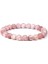 19CM Tarzı Pembe Zebra Taşı Doğal Çakra Bilezikler Kadınlar Için Cilalı Taş 8mm Boncuk Bilezik Femme Takı Rodokrozit Elastik Bileklik Dostluk (Yurt Dışından) 2