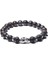 17CM Tarzı Lav Taşı2 8 mm Kraliyet Mavi Kaplan Gözü Bilezik Erkekler Gümüş Renk Buda Başkanı Charm Bilezik Kadın Muska Vinatge Sarı Taş Boncuk Pulsera (Yurt Dışından) 1