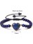 Ayarlanabilir Stil No.7 Imparatorluk Vintage Kalp Charm Lapis Lazuli Kuvars Boncuklu Örgülü Kadınlar Için Bilezik Çift Arkadaş Moda Siyah Halat Bilezik Hediye Takı (Yurt Dışından) 5