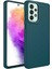 Samsung Galaxy A32 4g Kılıf Luna Buton Tuşlu Soft Silikon Koyu Yeşil 1
