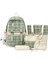 Heamor 5 Adet Tuval Okul Sırt Çantası Combo Set Kawaii Ayı Kolye Ile Sevimli Pimler Ekose Kontrol Kolu Omuz Tote Çanta Schoolbag (Yurt Dışından) 1
