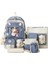 Heamor Kawaii Sırt Çantası 5 Adet Set Estetik Okul Çantaları 17IN Rozet ve Kolye Ile Sevimli Kitap Çantası, Omuz Çantası, Kalem Kutusu, Bez Çanta, Küçük Çanta - Blue (Yurt Dışından) 2