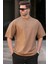 Erkek Kapuçino Oversize Fit Basic T-Shirt 6066 1