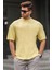 Erkek Sarı Oversize Fit Basic T-Shirt 6066 1