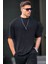 Erkek Siyah Oversize Fit Basic T-Shirt 6066 1