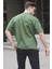 Erkek Haki Oversize Fit Basic T-Shirt 6066 2