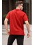 Erkek Bordo Harf Desenli Bisiklet Yaka T-Shirt 6061 2