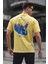 Sarı Sırt Baskılı Regular Fit Erkek T-Shirt 6121 1