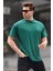 Koyu Yeşil Sırt Baskılı Regular Fit Erkek Tişört 6121 2