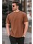 Kahverengi Regular Fit Basic Erkek Tişört 6099 1