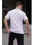 Beyaz Bisiklet Yaka Cep Detaylı Tişört 6091 2