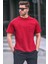 Bordo Parçalı Basic Erkek Tişört 6090 1