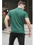 Erkek Koyu Yeşil Basic Fermuarlı Polo Tişört 6076 2