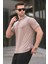 Bej Nakışlı Regular Fit Erkek Polo Yaka Tişört 6108 1