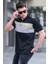 Siyah Çizgili Polo Yaka Erkek Tişört 5864 1