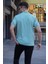 Mint Yeşili Desenli Polo Yaka Tişört 5870 2