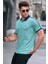 Mint Yeşili Kol Şeritli Polo Yaka Tişört 5888 1